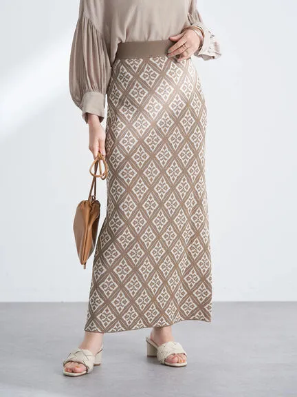 Aylani Jaquard Tight Skirt