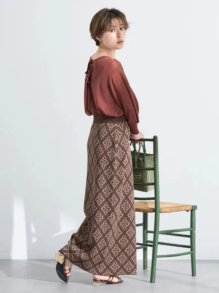 Aylani Jaquard Tight Skirt