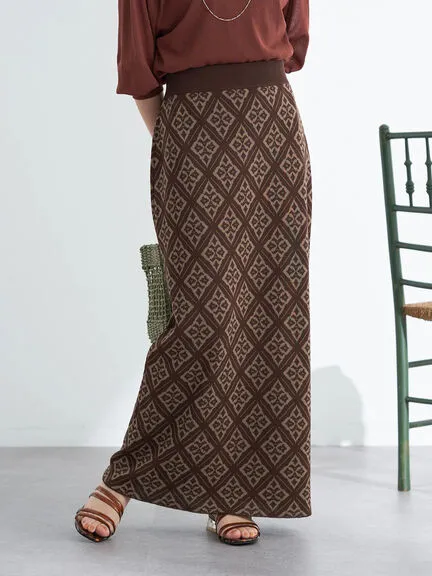 Aylani Jaquard Tight Skirt