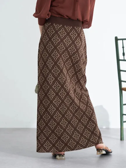 Aylani Jaquard Tight Skirt