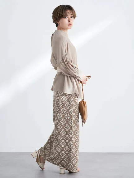 Aylani Jaquard Tight Skirt