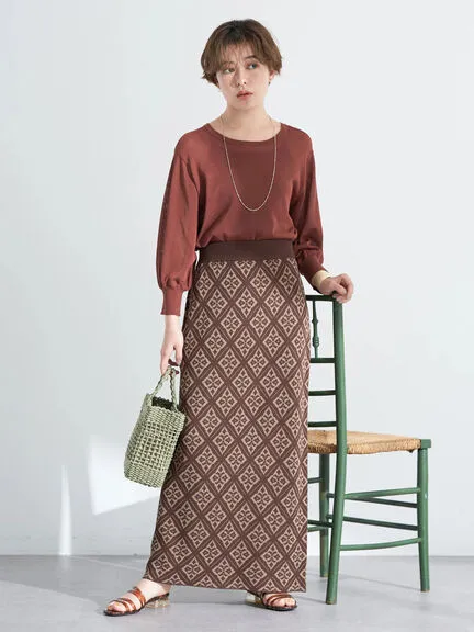 Aylani Jaquard Tight Skirt