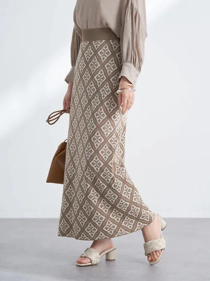 Aylani Jaquard Tight Skirt
