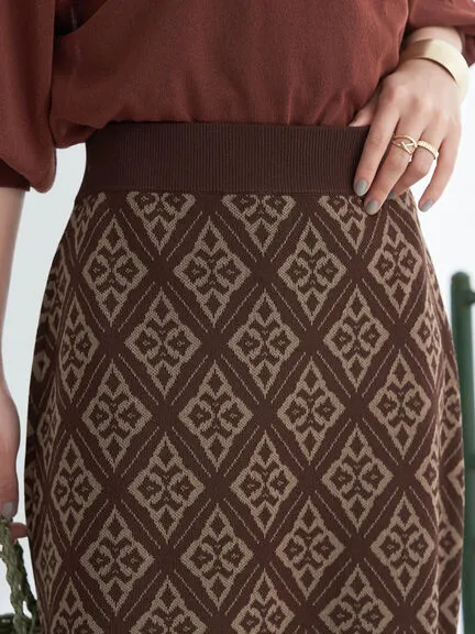 Aylani Jaquard Tight Skirt