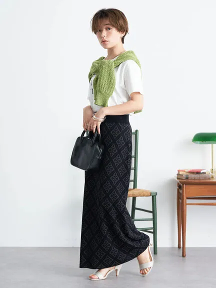 Aylani Jaquard Tight Skirt