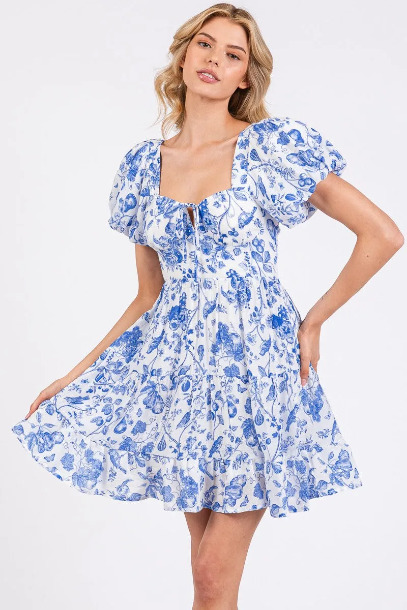 Bloom & Bow Dress - Blue