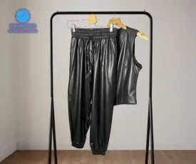 Cargo leather pants-927
