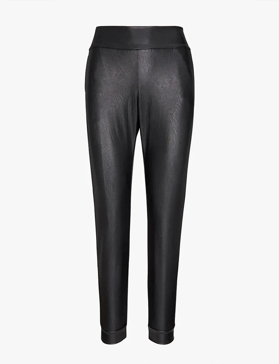 Commando Faux Leather Jogger - black