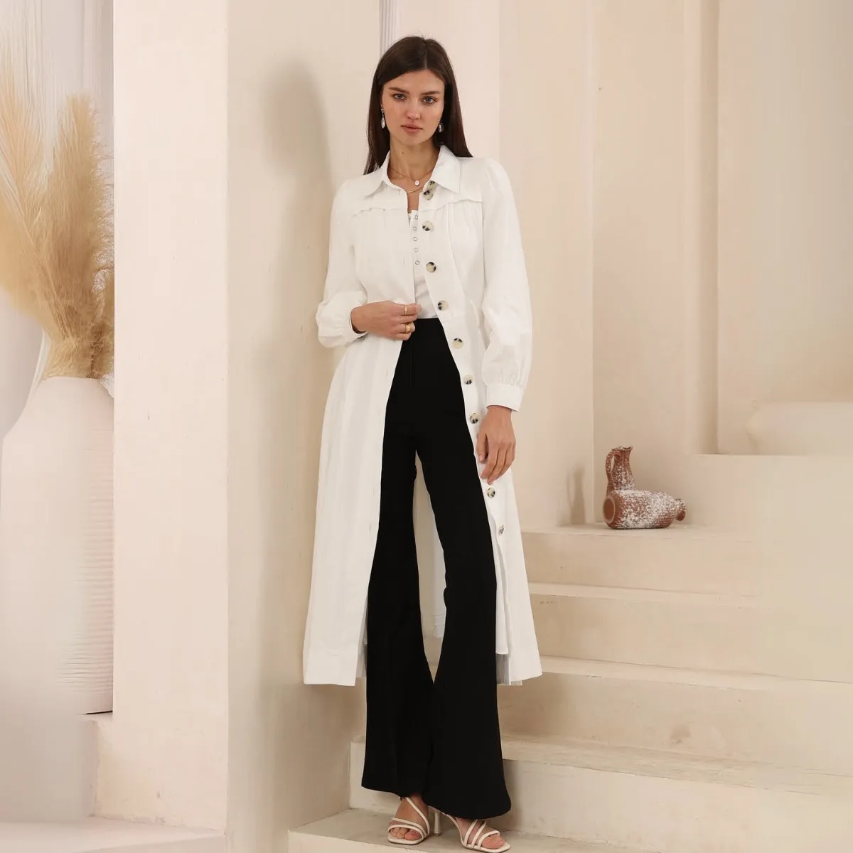 Crawford Midi Dress (White)