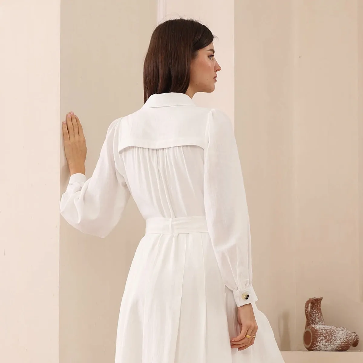 Crawford Midi Dress (White)