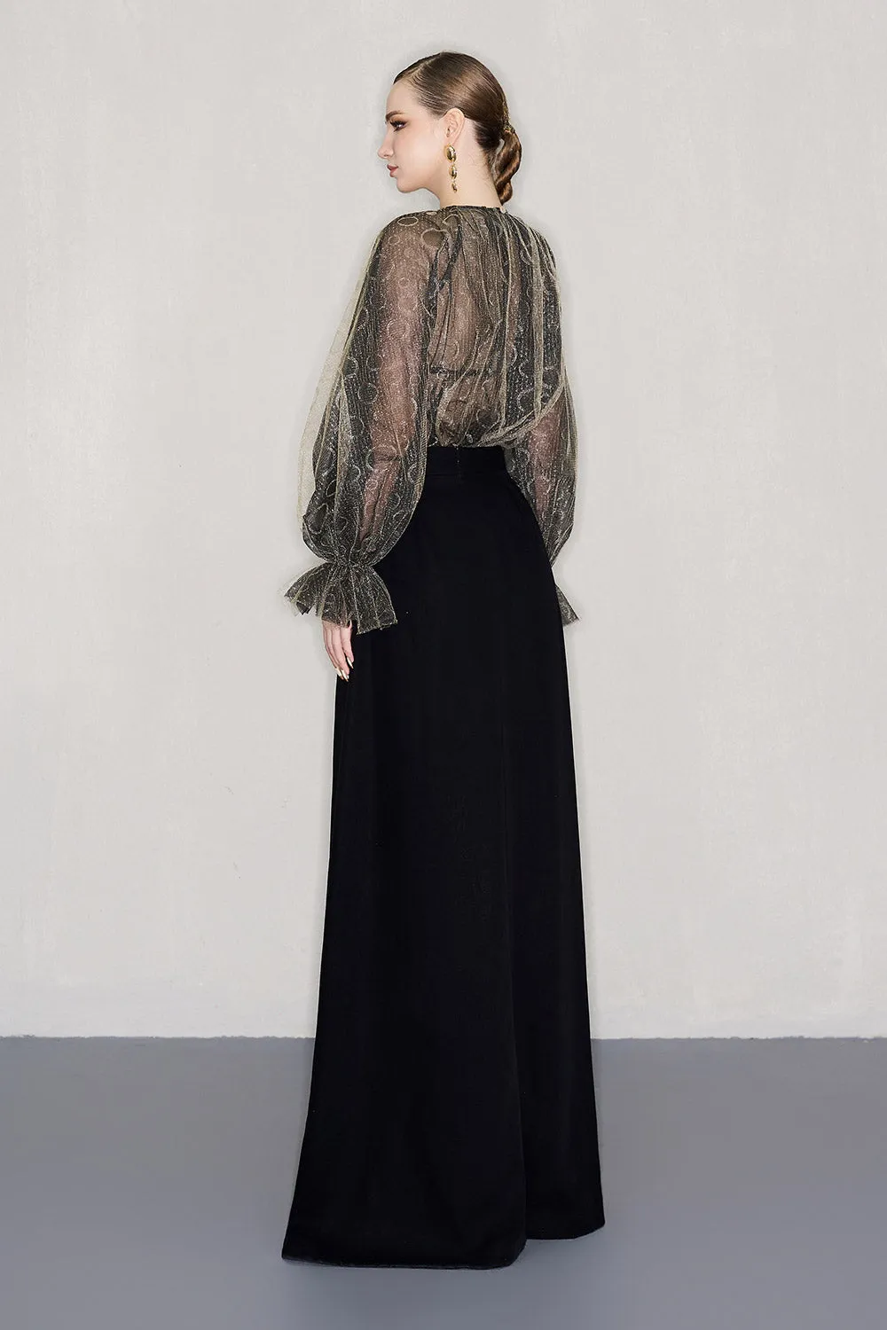 Devon Slit High Waist Crepe Floor Length Skirt