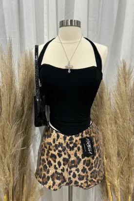 Eve Mesh Halter Top (Black)