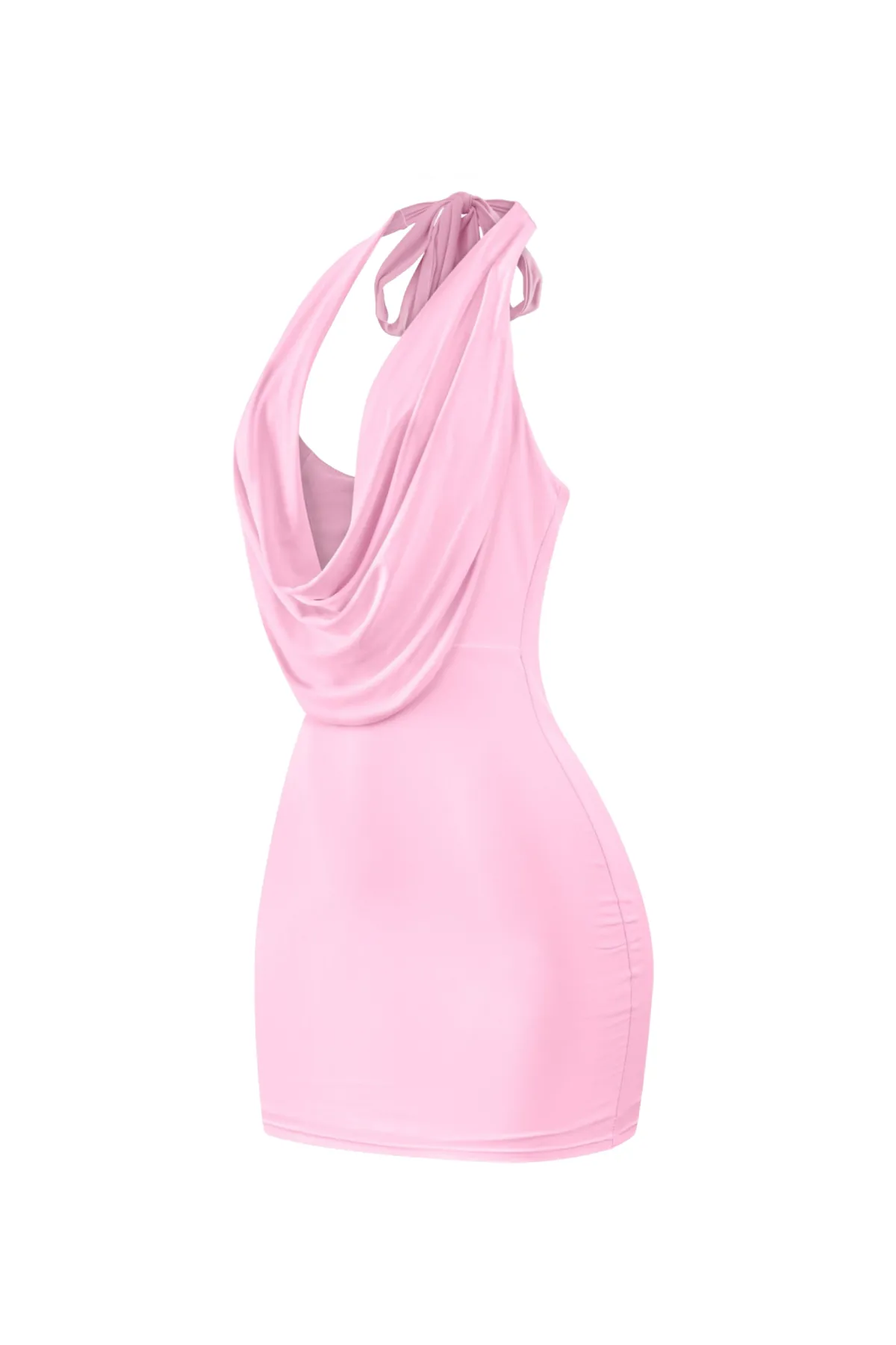 Gaia Halter Mini Dress (Light Pink)