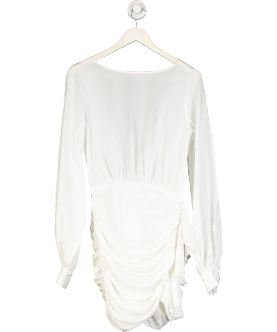 House of CB White Backless Ruched Chamberry Mini Dress UK S