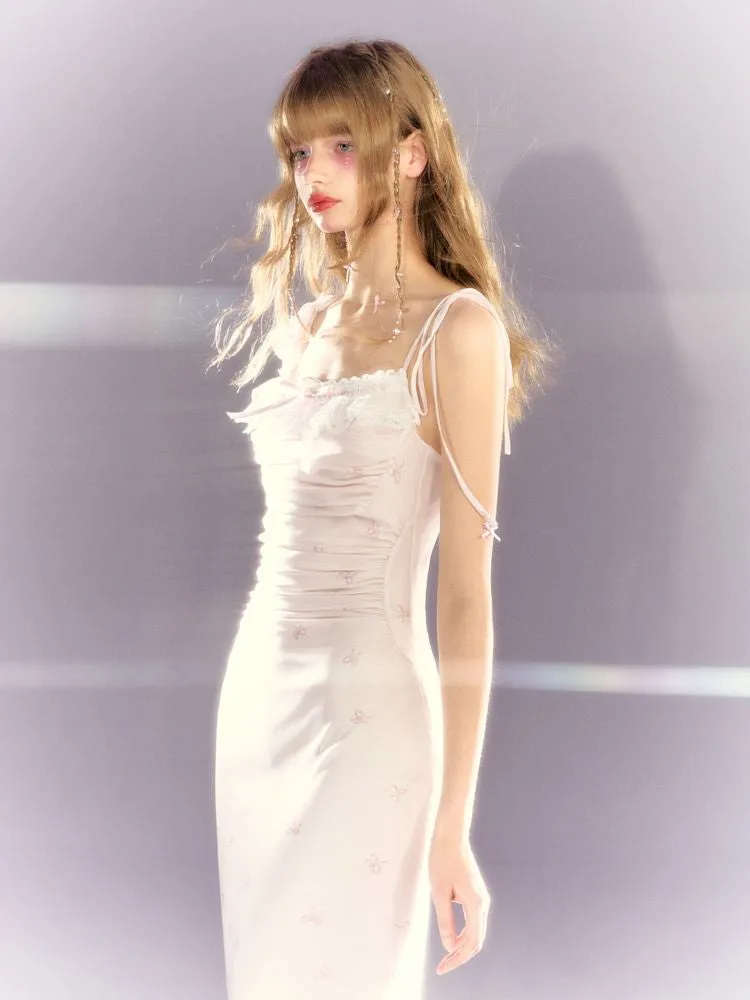 Lace Mesh Tight Skirt Halter Dress【s0000009309】