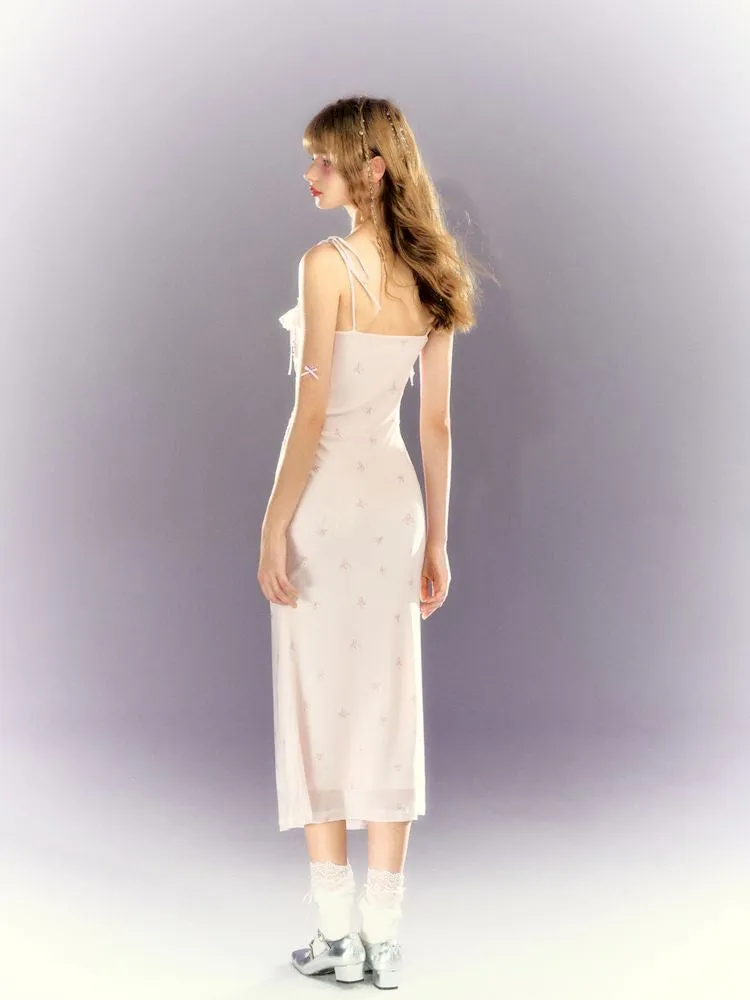 Lace Mesh Tight Skirt Halter Dress【s0000009309】