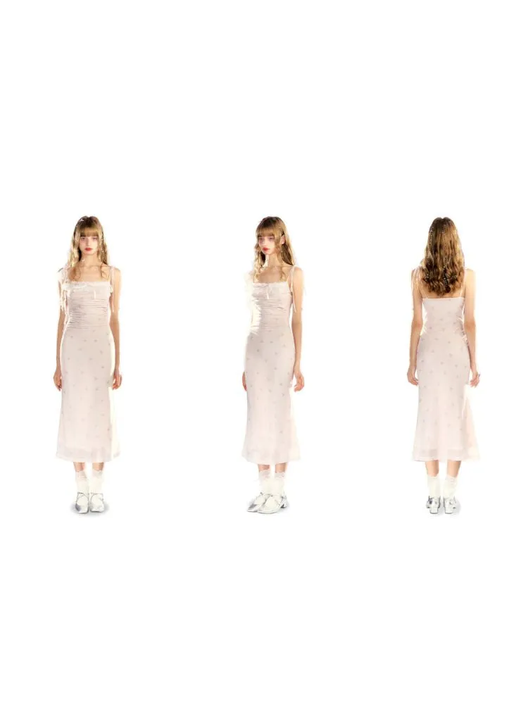 Lace Mesh Tight Skirt Halter Dress【s0000009309】