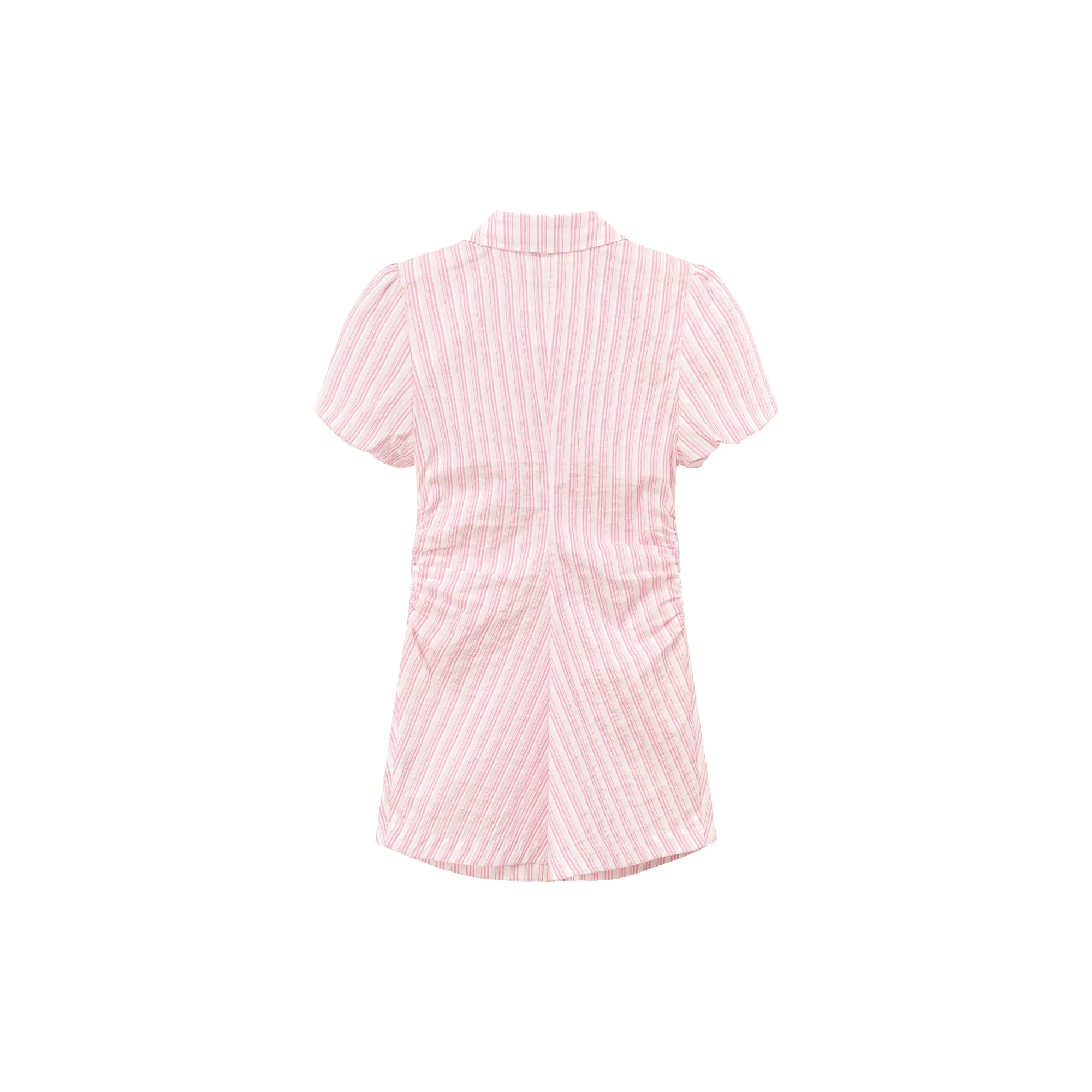 Puffy Short Sleeve Stripe Shirt