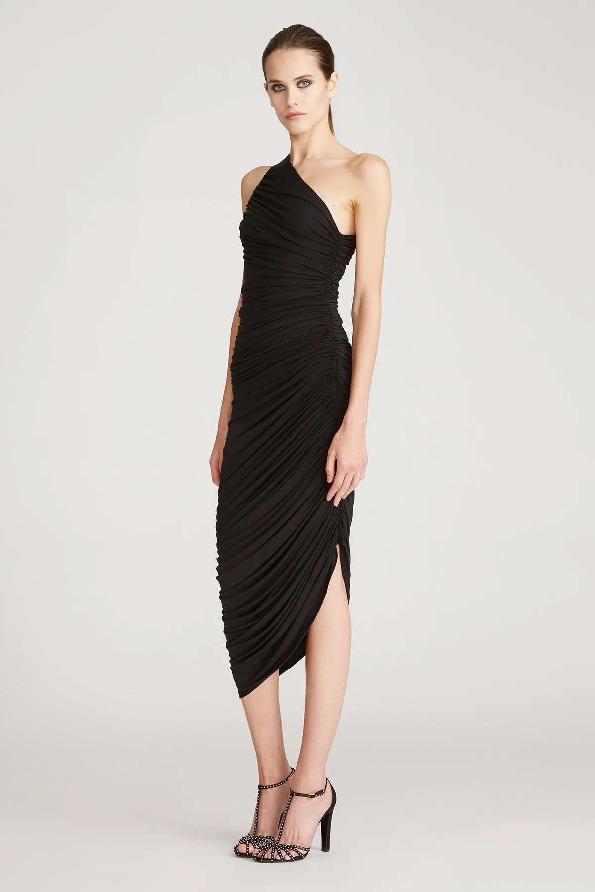 Reia One Shoulder Dress - Black