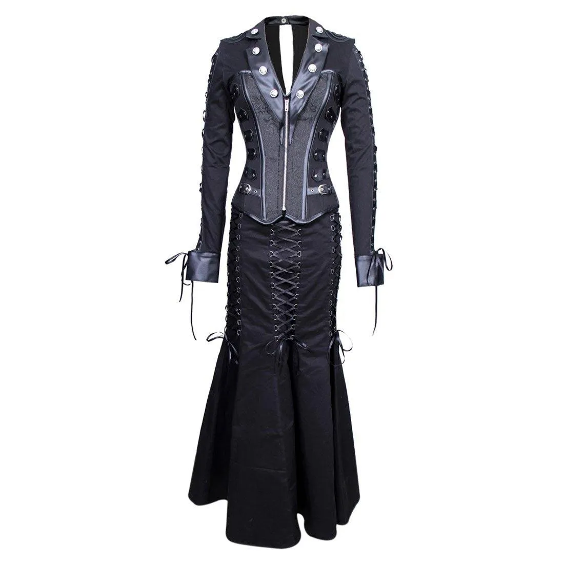 Sabella Gothic Authentic Steel Boned Overbust Corset Dress