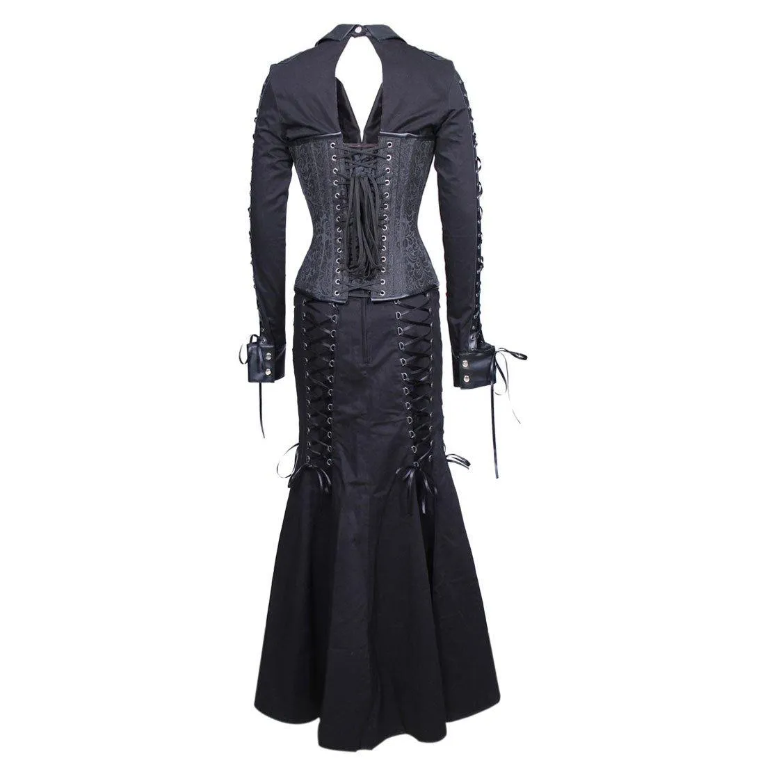 Sabella Gothic Authentic Steel Boned Overbust Corset Dress