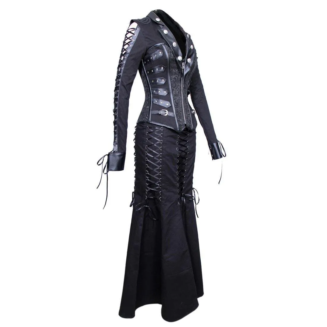 Sabella Gothic Authentic Steel Boned Overbust Corset Dress