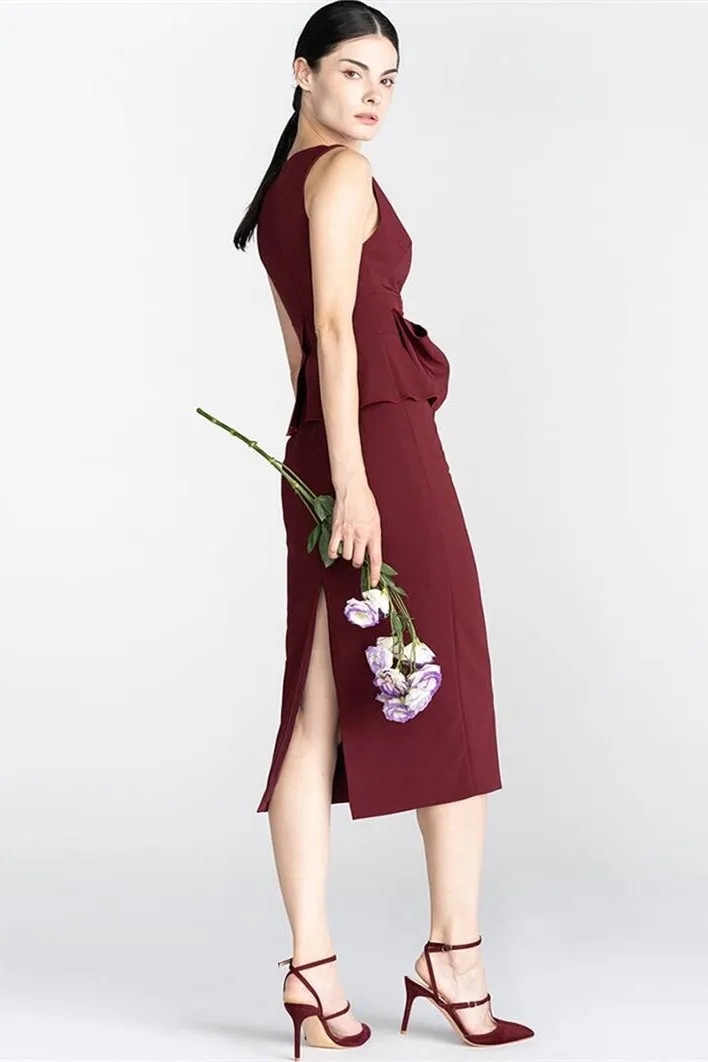 Sexy Burgundy Tight Bodycon Dress