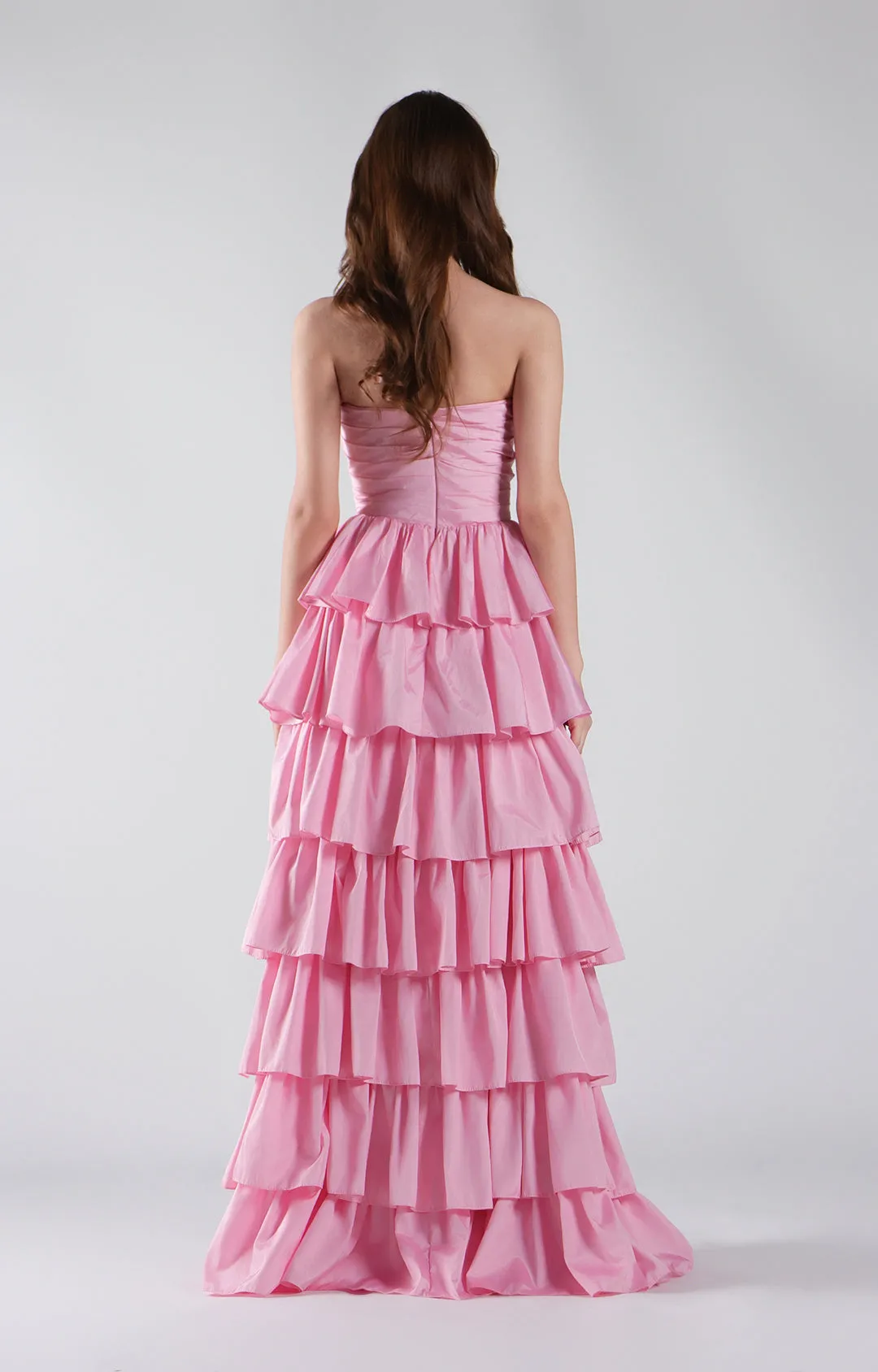 Strapless Bodice Multi-Tiered Hem Puffy Dresses