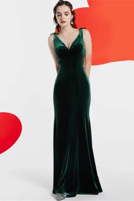 Tight Dark Green Velvet Dress