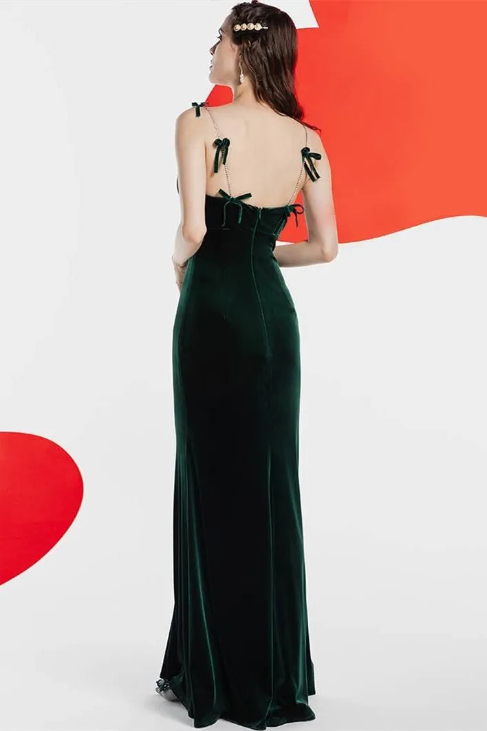 Tight Dark Green Velvet Dress