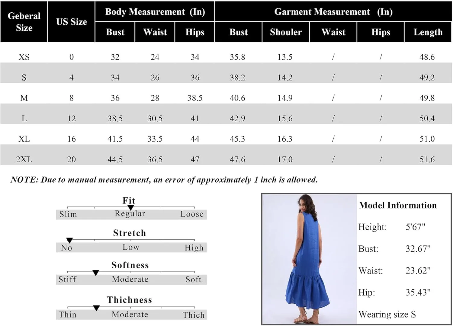 Womens 100% Linen Sleeveless Ruffle Midi Dresses