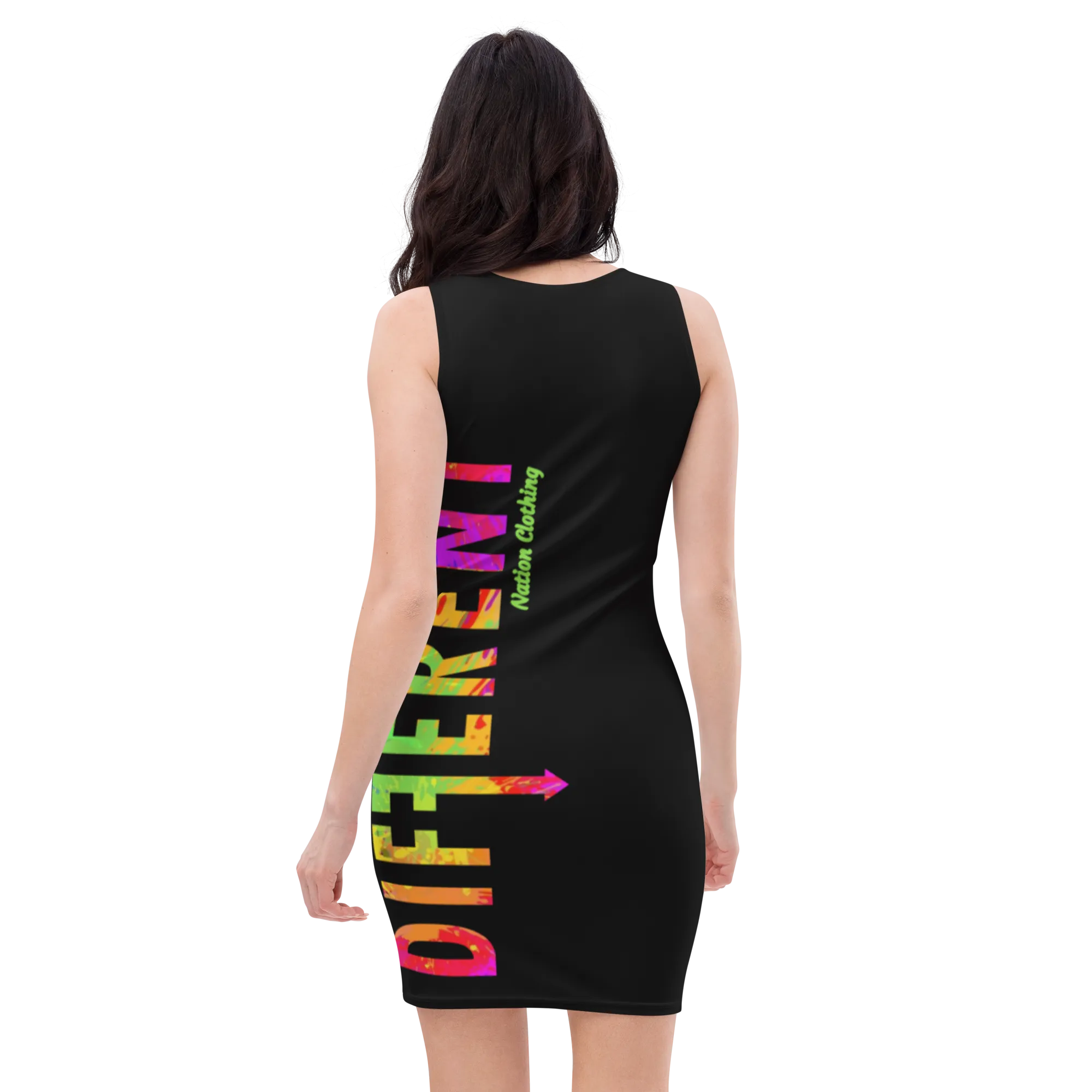Women's Blk & Colorful Fitted Diffy Dress
