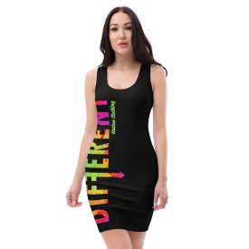 Women's Blk & Colorful Fitted Diffy Dress